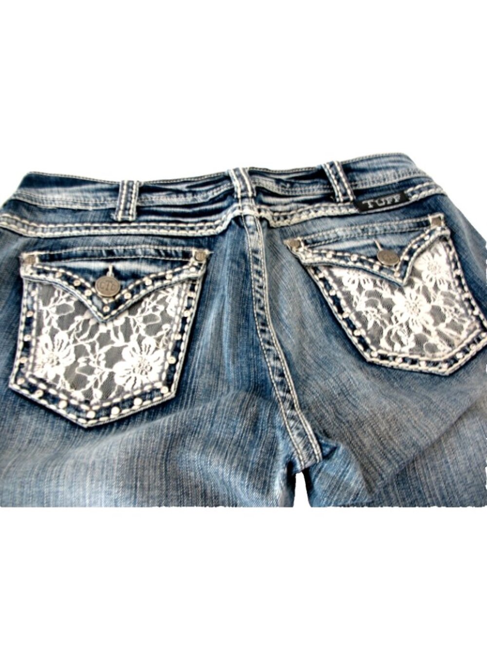 Cowgirl Tuff Jeans Women's "Lacy Cream" 27x33 Country Western View 4